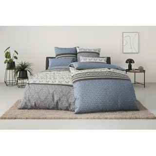 Bettwäsche OTTO HOME "Cremona", blau, B/L: 135cm x 200cm, 1 Stk., 1 Stk., Biber, B/L: 80cm x 80cm, Biber, Obermaterial: 100% Baumwolle, Bettwäsche, Bettwäsche, romantische Bettwäsche in verschiedenen Qualitäten, ab Gr. 135x200 cm