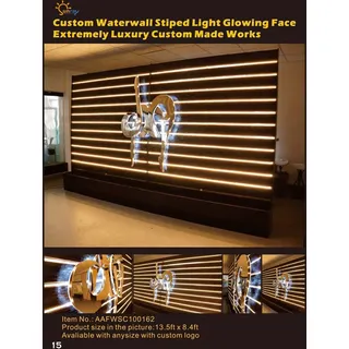 Wandpaneel Wasserwand LED Design Wände Trennwand Wasser Fall Firmen Logo Water