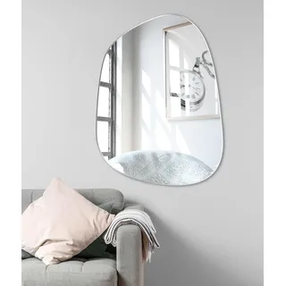 JMITHA Asymmetrischer Spiegel Rahmenloser Unregelmäßiger Wandspiegel Moderner Organischer Spiegel Asymmetrisch HD Glas Spiegelfliesen Selbstklebend Badezimmerspiegel