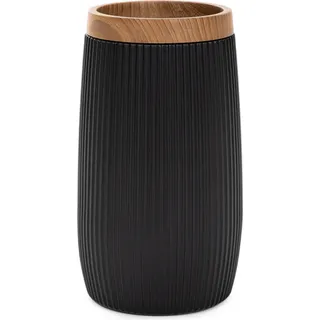 HOMLA DIALL Badezimmerbecher schwarz 6,5x6,5x12 cm - Schwarz