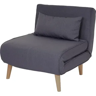 Schlafsessel HWC-D35, Schlafsofa Funktionssessel Klappsessel Relaxsessel Jugendsessel Sessel, Stoff/Textil dunkelgrau - Grau
