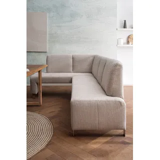 exxpo - sofa fashion Eckbank »Intenso, modern, wahlweise in Leder oder Textil, 244/157 cm (B/T)«, hohe Bodenfreiheit, frei im Raum stellbar, hoher Sitzkomfort, beige