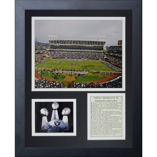 Legends Never Die Oakland Raiders Stadium- The Black Hole Collectible | Framed Photo Collage Wall Art Decor - 12"x15"