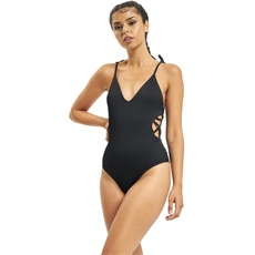 Urban Classics Damen Ladies Rib Swimsuit Badeanzug, Black, XXL