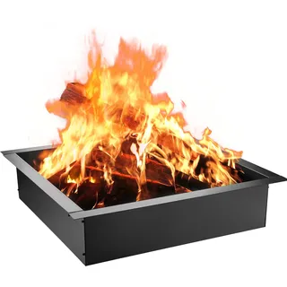 Vevor Feuerschale Feuerstelle Garten Terrasse Kamin 1,5 mm dicker Feuerstellenring, DIY-Stahlring mit Zange, in den Boden eingelassene Feuerstellenauskleidung für den Außenbereich, Terrasse, Hinterhof