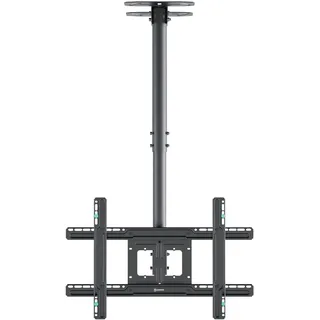 ONKRON N2L TV Deckenhalterung schwenkbar & Monitor 32-80 Zoll - max VESA 600x400 ausziehbar 717-3104 mm bis zu 68,2 kg Fernseher Deckenhalterung für Fernseher Schwarz/Fernseher Deckenhalterung