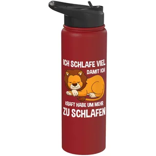 Löwe Schlafen Chillen Lustiger Spruch Müde Stainless Steel Insulated Water Bottle
