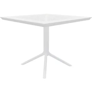 CLP Gartentisch eckig 80/80/74 cm Kunststoff Weiß , 80x74x80 cm , Gartenmöbel, Gartentische