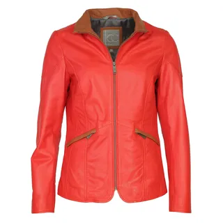 Lederjacke JCC "Lederjacke 3102224", Damen, Gr. 38, rot (lava rot), Obermaterial: 100% Lammleder LEL. Futter: 100% Baumwolle CO., Jacken Lederjacke