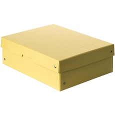 Bild Original Falken PureBox Pastell. Made in Germany. 100 mm hoch DIN A4 gelb. Aufbewahrungsbox mit Deckel aus stabilem Karton Vegan Geschenkbox Transportbox Schachtel Allzweckbox