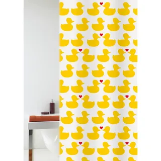 Grund Duschvorhang , Gelb , Kunststoff , Ente , 180x200 cm , Oeko-Tex® Standard 100, Made in Europe , Heimtextilien, Badtextilien, Duschvorhänge