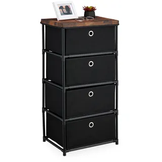 Relaxdays Kommode 85 x 43 x 33 cm Schwarz/Braun