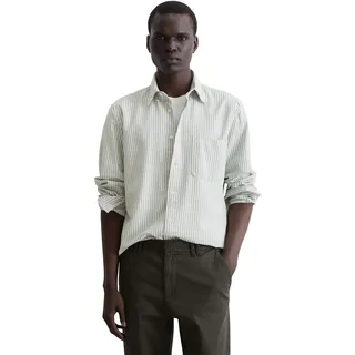 Langarmhemd MARC O'POLO, Herren, Gr. XXL, N-Gr, grün (multi, luscious moss), Web, Obermaterial: 100% Baumwolle, regular fit, 2-Knopf-Manschette, Hemden Langarmhemd, in leichter, strukturierter Oxford-Qualität