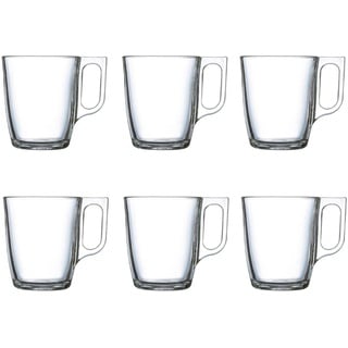 Luminarc Kaffeebecher für die Mikrowelle, Glas, (6 pcs) Durchsichtig 250 ml (6 Stücke)