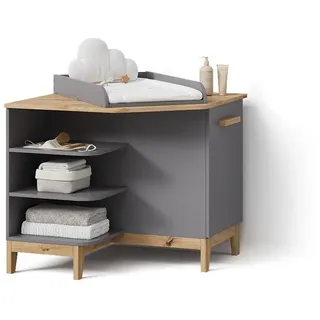 Livinity® Wickelkommode Mailo Grau/Artisan mit Tür , Grau, Eiche Artisan , Holzwerkstoff , Rechteckig , 85x85.2x85 cm , Babymöbel & Kindermöbel, Babyzimmer, Wickelkommoden & Zubehör, Wickelkommoden