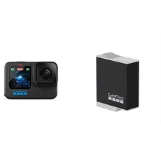 GoPro HERO12 Black Waterproof Action Camera with 5.3K60 Ultra HD Video, 27MP Photos, HDR, 1/1.9 Inch Image Sensor, Live Streaming, Webcam, Stabilization + Enduro Battery - Official Accessory