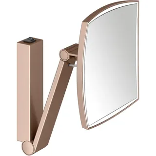 Keuco iLook_move Kosmetikspiegel, beleuchtet, eckig, mit Wippschalter, 1 Lichtfarbe, 17613299004, Farbe: rotgold gebürstet