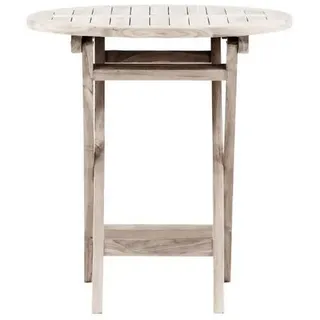 ebuy24 Gartentisch, Kenya, Whitewash, Teak., 70 x 70 x 75 cm , Weiß , Holz , 70x75x70 cm , Gartenmöbel, Gartentische