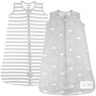Babyschlafsack aus Bio-Baumwolle 0.5 TOG Sommer Schlafsack 2er-Pack