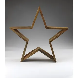 Dekostern AM DESIGN "aus Holz", braun, B:6cm H:28cm T:28cm, Holzwerkstoff, Dekosterne, Dekostern, 2er Set, BxHxT: 6x28x28 cm