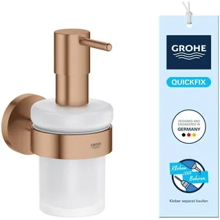 GROHE Start, klebbarer Seifenspender für das Bad, ohne Bohren (Füllmenge: 160ml, mit Halter, verdeckte Befestigung, inkl. Schrauben und Dübel, Kleber separat kaufen) warm Sunset, Bronze, 41195DL0