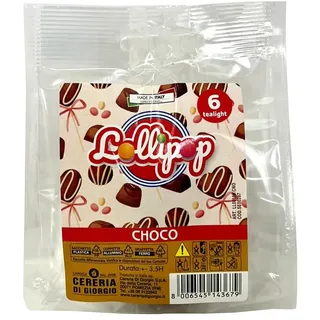 6 Teelichter Chupa Chups duftend - Choco Vanille - Dauer 3 Stunden