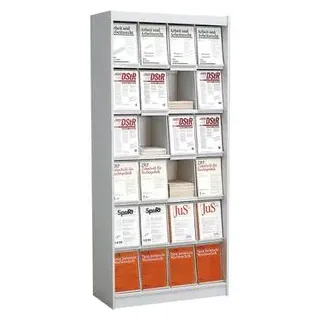 Kerkmann Prospektregal grau DIN A4 24 Fächer 970 x 420 x 220,0 cm, 1 St.