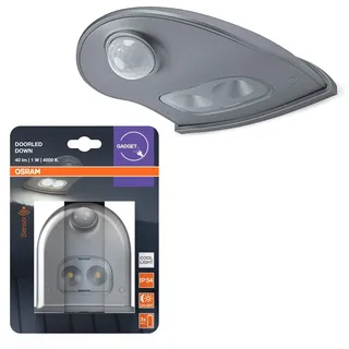 Osram Außenwandleuchte Kunststoff 3,7 cm batteriebetrieben inkl. 3 Batterien Silber