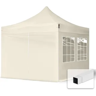 TOOLPORT Faltpavillon 3 x 3 m inkl. 4 Seitenteile Creme