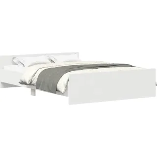 vidaXL Bettgestell mit Kopf- und Fußteil Weiß 120x200 cm - Weiß