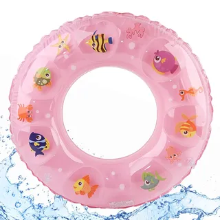 Schwimmring Kinder 3-6 Jahre, Dwafill Schwimmreifen Kinder 2 Jahre, Aufblasbares Schwimmtier, Sommer, für Pools, Strände, Poolparty (Rosa, 60)