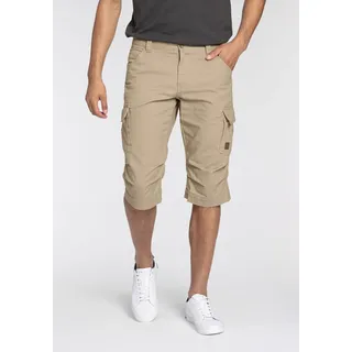 Bermudas BRUNO BANANI, Herren, Gr. 29, Länge 32, beige (sand), Denim/Jeans, Obermaterial: 100% Baumwolle, schmal knieumspielend, Hosen Bermudas, schmale Passform, gerade Beinform, mit Cargotaschen