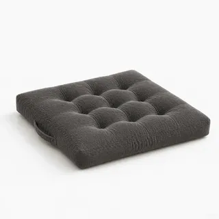 Jinfanshurich Bodenkissen 40x40 cm - Extra Dickes 5 cm Sitzkissen aus 100% Baumwolle mit Tragegriff – Indoor & Outdoor Sitzauflage für Boden, Garten, Terrasse & Stuhl (Grau)
