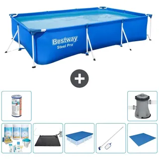 Bestway Steel Pro Rechteckig - 300x201x66 cm - 8-teilig S21544 - Blau