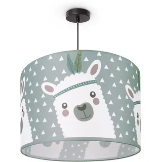 Paco Home Deckenlampe Kinderzimmer Lampe Lama-Motiv, E27, Schwarz, Design 8 (Ø45,5 cm)