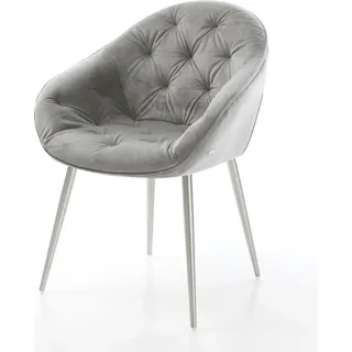DeLife Esszimmerstuhl Gaio-Flex Samt grau