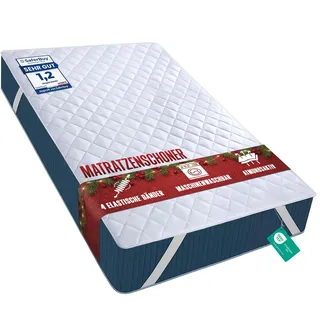 Utopia Bedding Gesteppte Matratzenauflage 160 x 200 cm Weiß