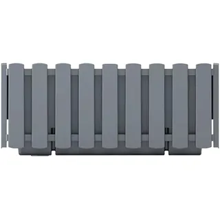 Prosperplast Boardee Fencycase Blumenkasten Balkonkasten Blumentopf Pflanzkasten Rustikales Design für Innen- und Außenbereich (580 mm Länge, Grau)