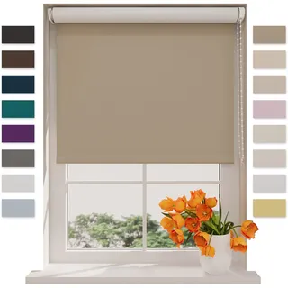 DTCH® Verdunkelungsrollo, Zement, 180 x 190 cm | Für Fenster, 100% verdunkelnd, Wand- oder Deckenmontage, Klemmfix separat erhältlich, Breiten bis 240 cm, kindersicher
