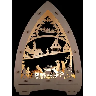 Lichterspitze "Wildfütterung" (21,5x29cm) von Saico Seiffen - Naturbelassen