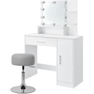 ML-Design Schminktisch Weiß - Metall , 1 Schubladen , Rechteckig , 38x137x90 cm, , Schlafzimmer, Schminktische