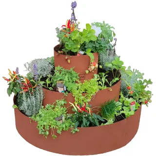 UNUS Garden Kräuterspirale Edelrost, rundes Kräuterbeet für Terrasse und Garten, 3 Ebenen, Ø 40 cm, 80 cm, 120 cm, Kräuterschnecke aus Metall, in Rostoptik