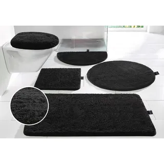 Badematte BRUNO BANANI "Lana Standard, Badvorleger, Badezimmer Teppich" Gr. 1, schwarz, H:25mm, Polyacryl, Badematten, Badematte, Badteppich, Badematten, unifarben, auch als 3 teiliges Set & rund, Topseller