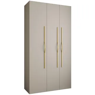 Abiks Möbel Drehtürenschrank 245,5/130/50 3-türig , Kaschmir, Goldfarben , Holz , Nachbildung , 130x245.5x50 cm , Schlafzimmer, Kleiderschränke, Drehtürenschränke