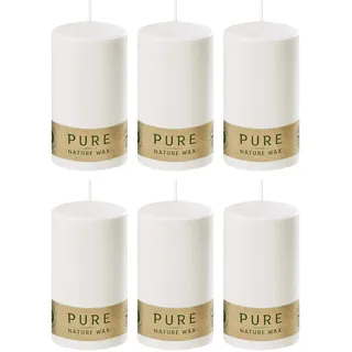 Wenzel Pure Kerze Safe Candle 13x7cm Natural, weiß (6 Stück)