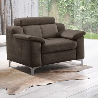 exxpo - sofa fashion Sessel »Florenz, Loungesessel, Relaxsessel mit hohem Sitzkomfort, modern«, bequeme Armlehnen, hochhwertige Detailverarbeitung, braun