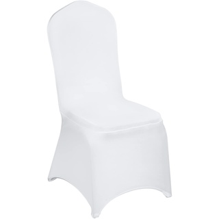 VEVOR Universell Weiße Elegante Stuhl 50 STK Polyester Und Elasthan Spandex Stuhlhussen Stretch Stuhlüberzug Stuhlbezug Husse Stuhlschutz Elastisch Hochzeit Wedding Party Chair Covers