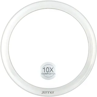 Zenner Vergrößerungsspiegel 10-Fach mit Saugnäpfen – Kompakter Kosmetikspiegel für Bad und Reise – Klarer Schminkspiegel für präzise Pflege, Make-up und Detailarbeit