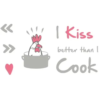 KOMAR Deko-Sticker I Kiss Better Than 50 cm x 70 cm