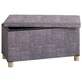 VCM Truhenbank Sizos L Grau 76 x 38 x 38 cm
